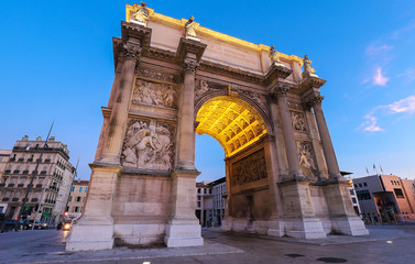 Porte Royale - triumphal arch in Marseille, France. Constructed in 1784 - 1839