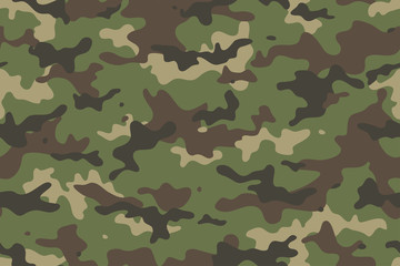 Camouflage seamless pattern. Trendy style camo, repeat print. Vector illustration. © faber14