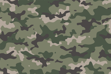 Fototapeta premium Camouflage seamless pattern. Trendy style camo, repeat print. Vector illustration.