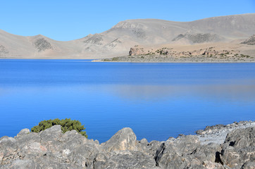 Tibet, lake Nam-Tso (Nam Tso) in summer, 4718 meters above sea level.  Place of power