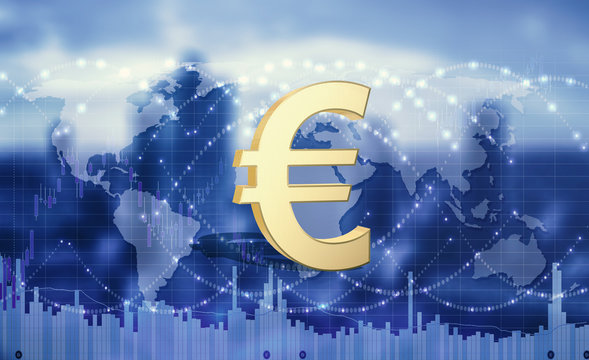 Euro Currency As A Global Means Of Payment.3d Illustration