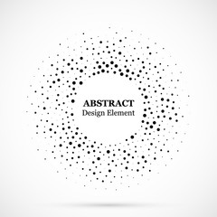 Halftone dotted background circularly distributed. Halftone effect vector pattern. Circle dots isolated on the white background.