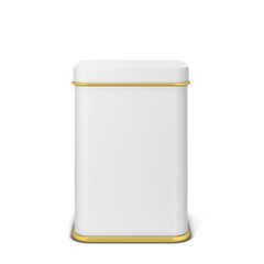 Rectangular tin can for tea or coffee