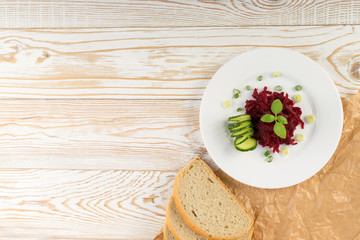 Grated Pickled Beet Root Isolated on White Background