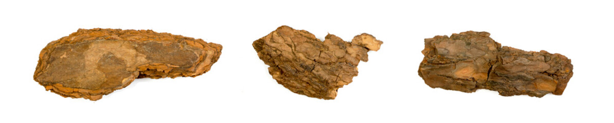 Tree Bark or Garden Mulch Isolated on White Background