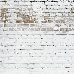Vintage white brick wall background. Texture of brickwork.