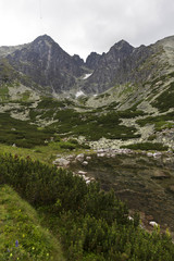 View on mountain Peaks and alpine Landscape of the High Tatras, Slovakia