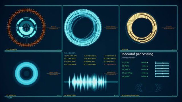 Hi-tech user interface head up display for background computer desktop screen display. Hi-Tech HUD digital display holographic background.
