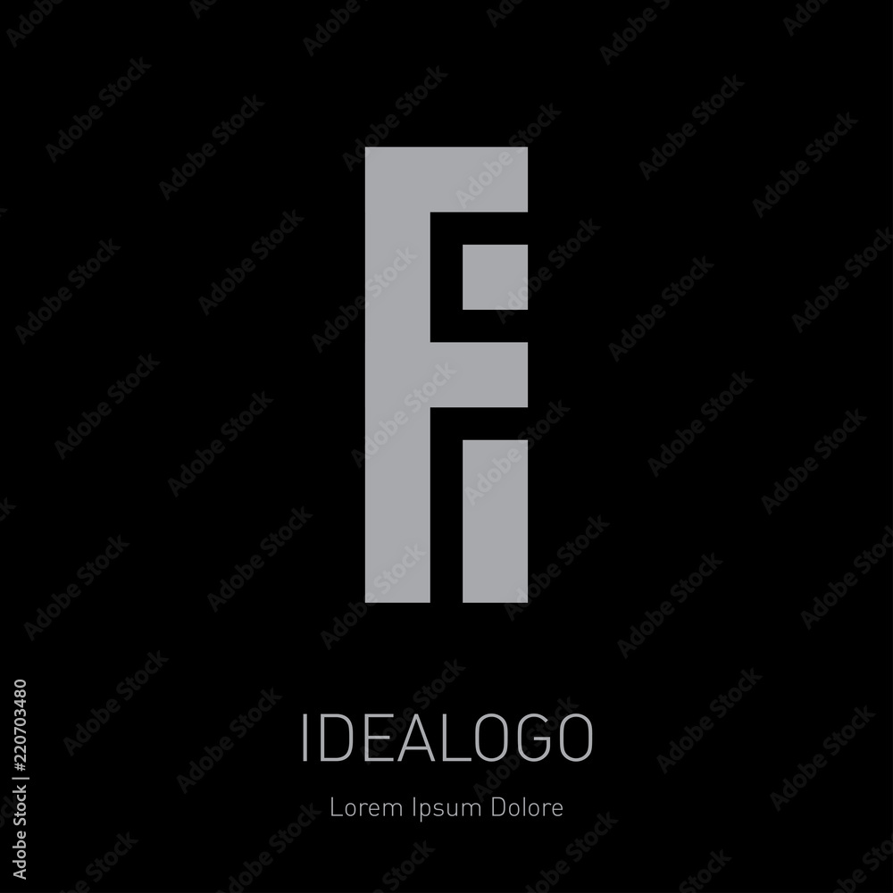 Poster f and i initial logo. fi - vector design element or icon. initial monogram logotype.