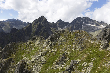 Fototapeta na wymiar View on mountain Peaks and alpine Landscape of the High Tatras, Slovakia