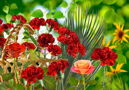 image of bouquet of flowers in the garden