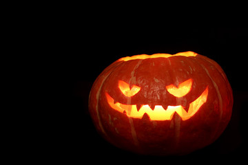 Halloween pumpkin on black
