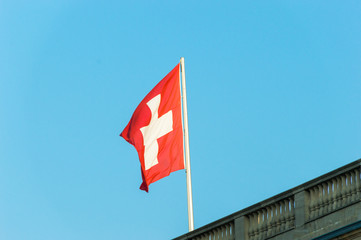 Flag of Switzerland. Official national flag from 1889.
