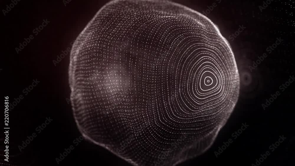 Poster metamorphose of amorphous shape from dots and lines, abstract animation of future shape. a morphing 
