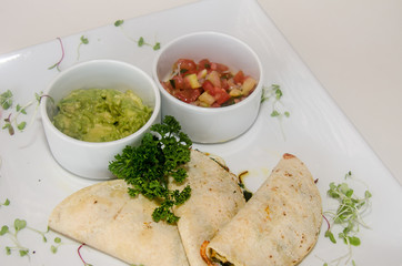 Traditional Mexican Pumpkin Leaf Quesadilla