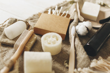 natural eco bamboo toothbrush, coconut soap, handmade shampoo, crystal deodorant, luffa, bamboo ear...