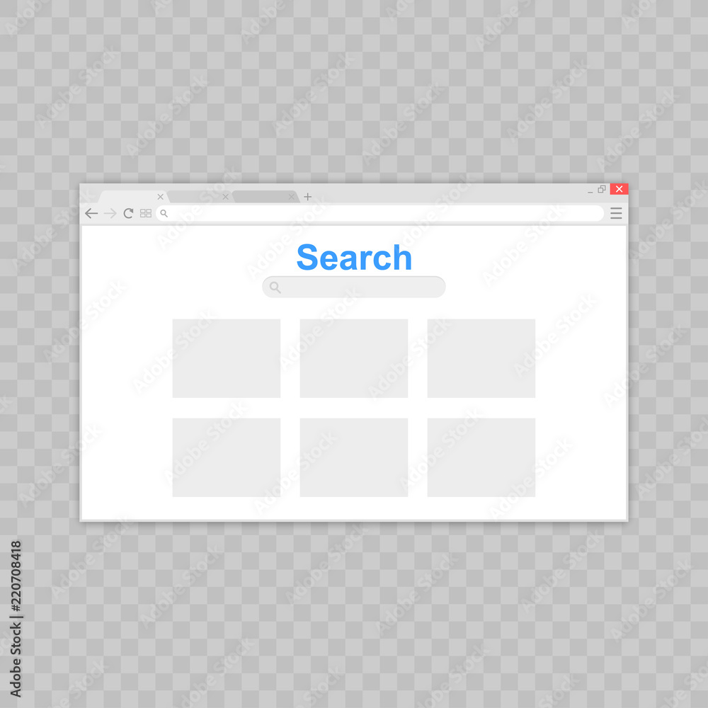 Poster browser window.web browser in flat style. window concept internet browser. mockup screen design. vec