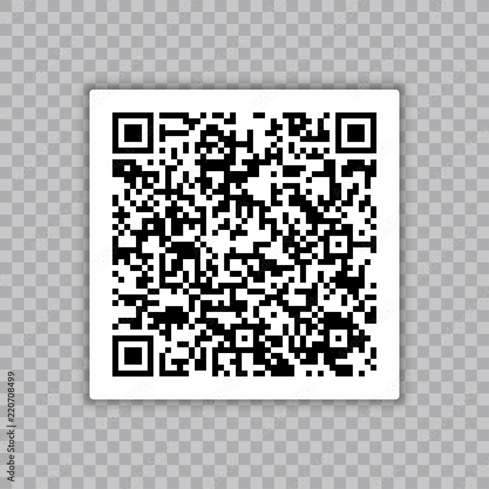 Poster qr code sample for smartphone scanning. isolated on tranparent background.