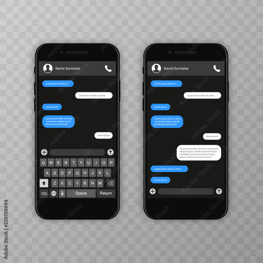 Poster social network concept. blank template. messenger window. chating and messaging concept. chat app te