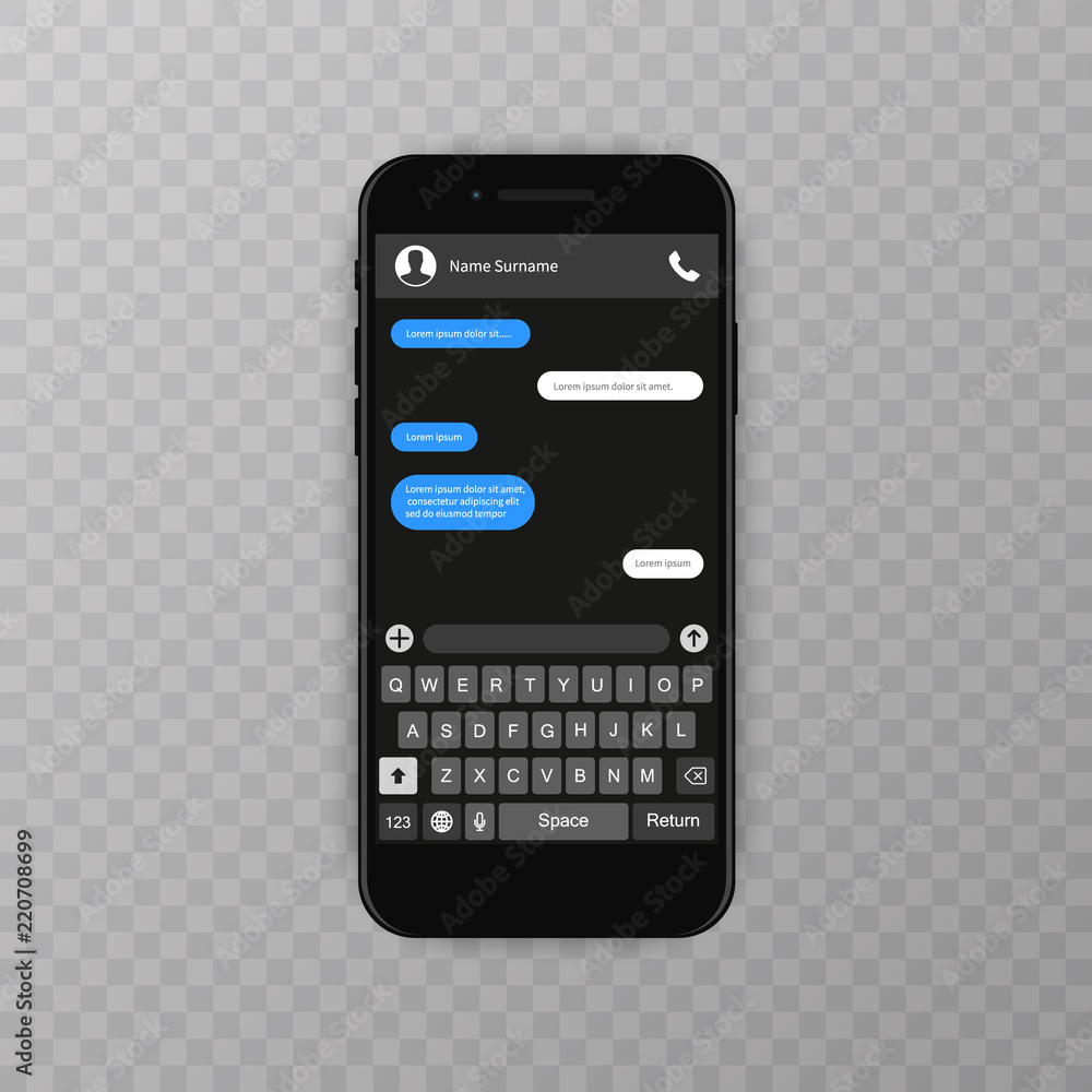 Poster social network concept. blank template. messenger window. chating and messaging concept. chat app te