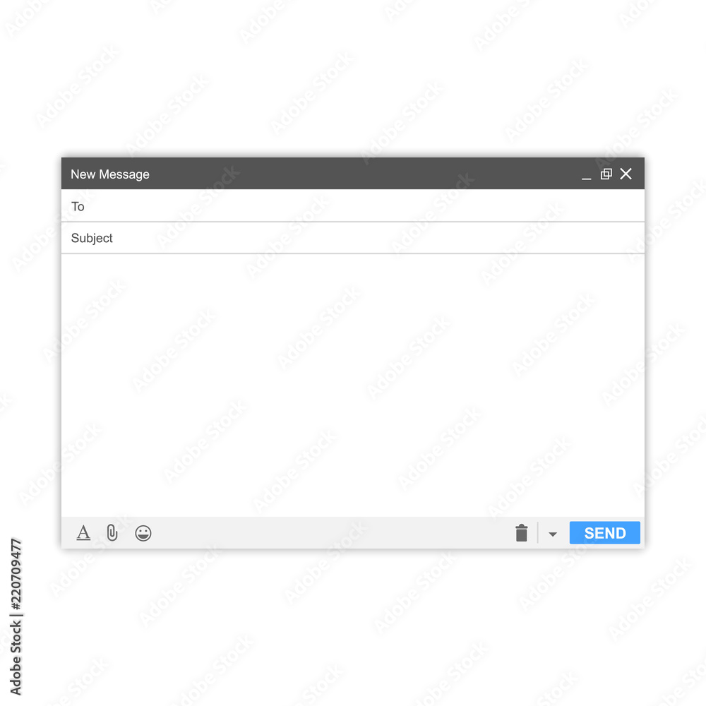 Poster email message blank window of e-mail, template. e-mail blank template internet mail frame interface 