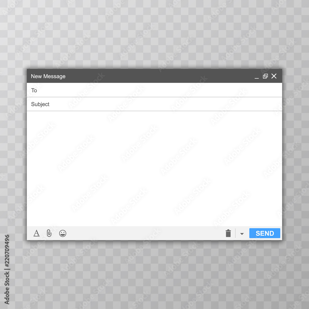 Poster email message blank window of e-mail, template. e-mail blank template internet mail frame interface 