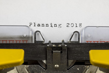 Typewriter With The Text "Planning 2018" 