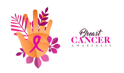Breast Cancer Care hand concept for women help