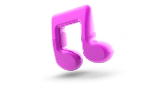 Musical note. Looping footage has 4K resolution. Encoder Prores 4444.