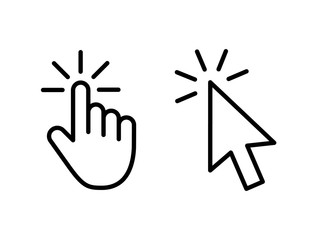 Fototapeta premium Computer mouse click cursor gray arrow icons set and loading icons. Cursor icon. Vector illustration.