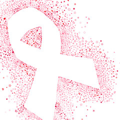 Breast Cancer Awareness pink ribbon icon shape