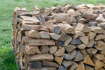 stack of firewood for the winter