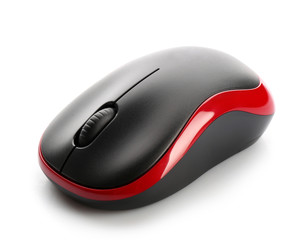 Color computer mouse on white background