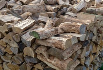 stack of firewood - timber blocking - beech log