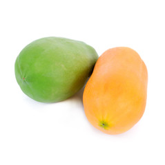 Papayas isolated on white background