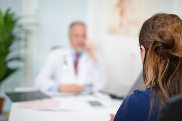 Patient talking to a doctor