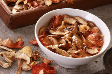 dried mixed wild exotic mushrooms