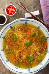 traditional Chinese Yuk some noodle soup