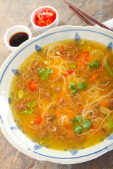 traditional Chinese Yuk some noodle soup