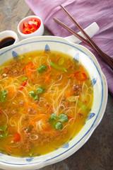 traditional Chinese Yuk some noodle soup