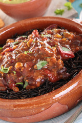 prepared vegetarian mexican chili meal