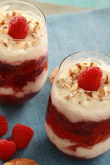 raspberry fruit trifle dessert