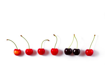 Naklejka na ściany i meble Isolated berries cherry on a white background.