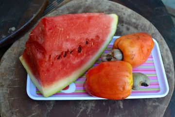 cashew and watermelon