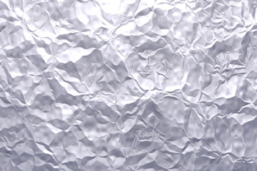 Crumpled white gray paper or foil background. 3D rendering