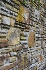Angled stone wall