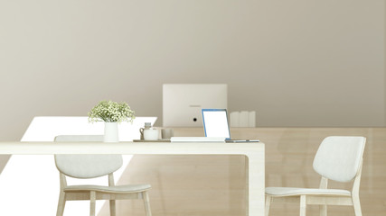 Information counter and living area for office design or restaurant design - Counter bar and dining area for artwork hotel or restaurant - 3D Illustration