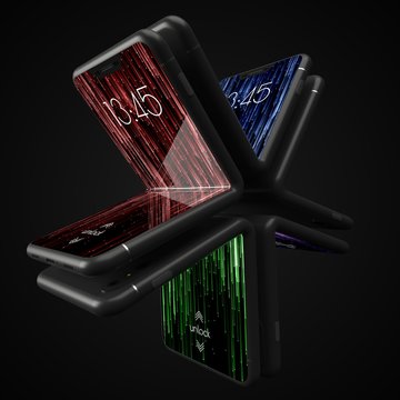 modern design of bendable smartphone. 3d illustration of brandless phone design.