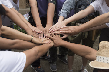 Group of Diverse Hands Together Joining Concept