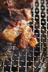 Grilling Korean marinated pork 